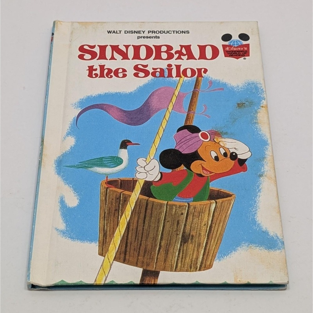 Vintage Walt Disney Sindbad The Sailor Wonderful World Reading 1978 Book Mickey